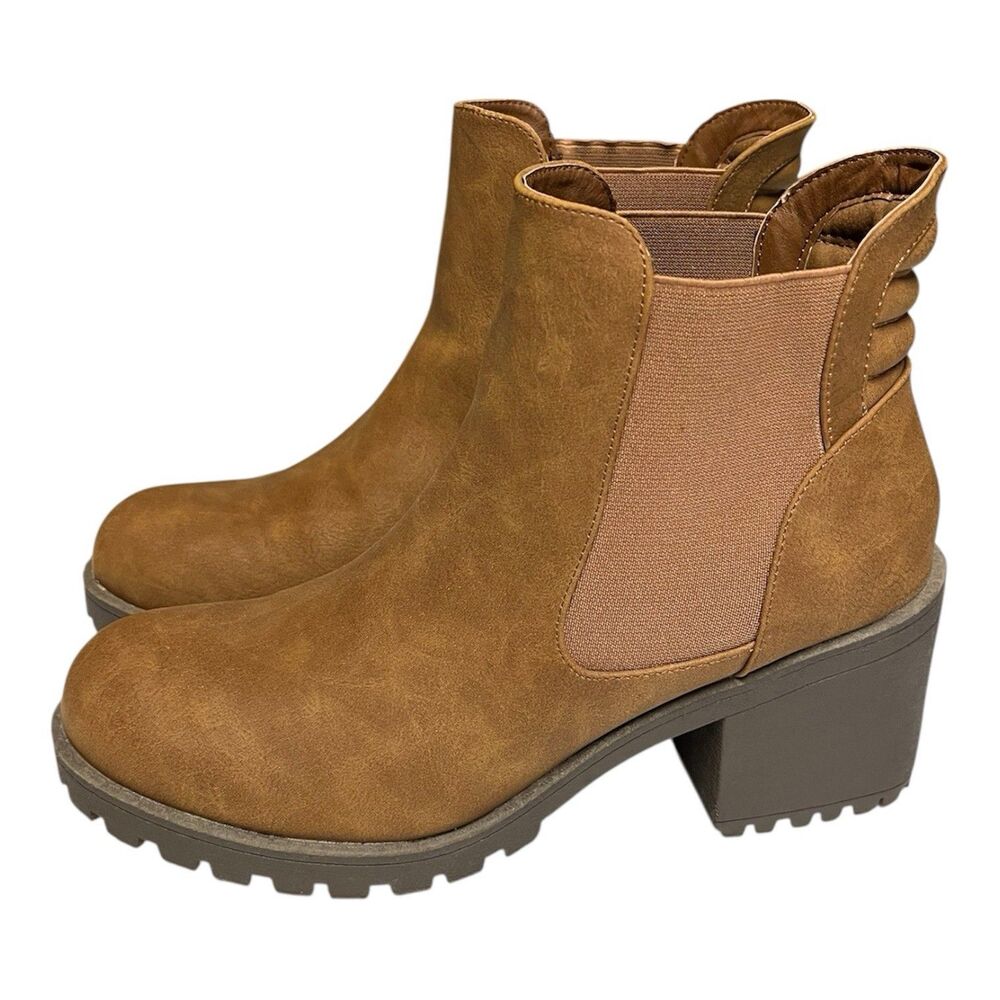 Dirty Laundry Lita Chelsea Boots Women’s Size 10 Tan Brown Lug Sole Heel Ankle